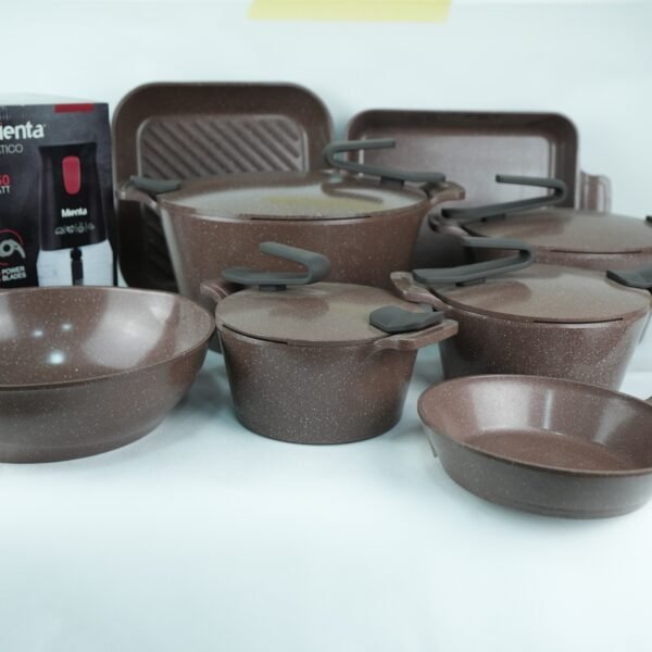 طقم جرانيت 21 قطعه ارتيسان بني بيركس مع قطاعه ميانتا هديه