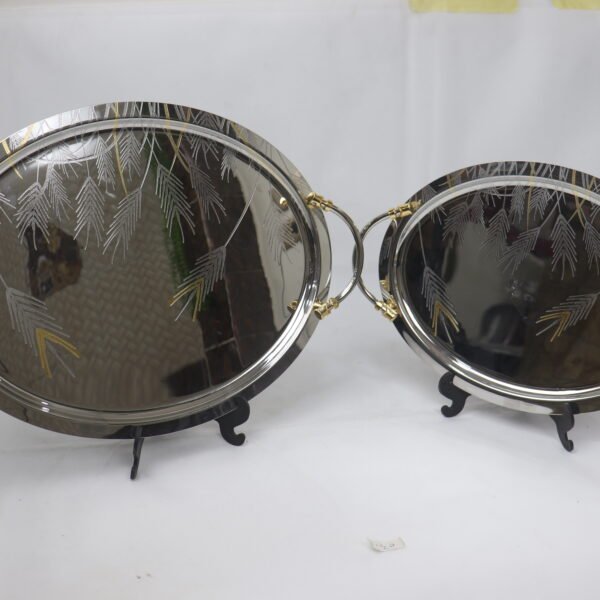 طقم صواني 2 قطعة استانلس سلسبيل