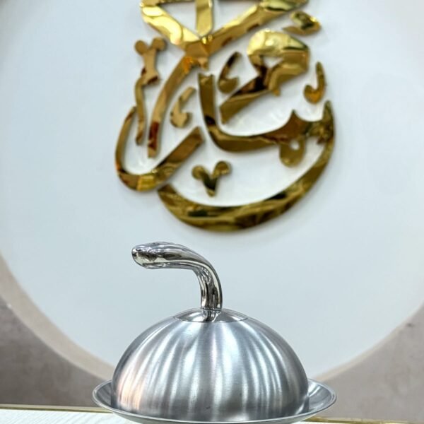 طبق بغطاء استانلس صغير